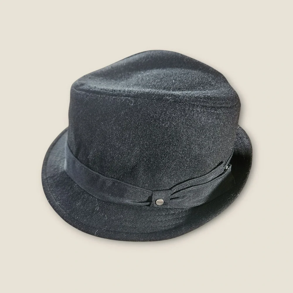 Stetson All‎ American Wool Fedora Hat Black Ribbon Accent Mens Small Medium